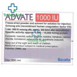 Advate 1000IU - Thuốc điều trị và phòng ngừa xuất huyết hiệu quả của Thụy Sĩ