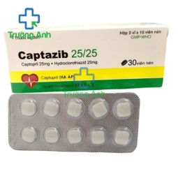 Captazib 25/25 - Thuốc điều trị tăng huyết áp hiệu quả của Tipharco