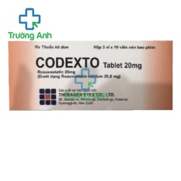 Codexto tablet 20mg - Thuốc điều trị tăng cholesterol máu hiệu quả