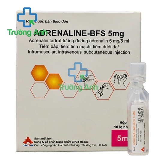 Adrenaline-BFS 5mg - Hồi sức tim phổi, choáng phản vệ hiệu quả