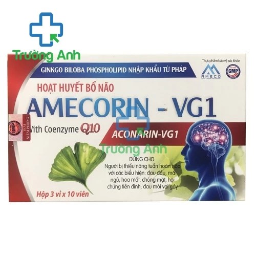Hoạt huyết bổ não Amecorin-VG1 Vgas - Hỗ trợ tăng cường tuần hoàn não