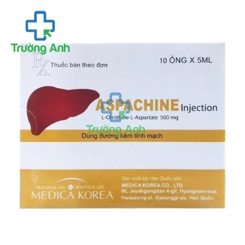 Thuốc Aspachine Injection 10 ống/5ml tiêm hỗ trợ viêm gan của Medica Korea