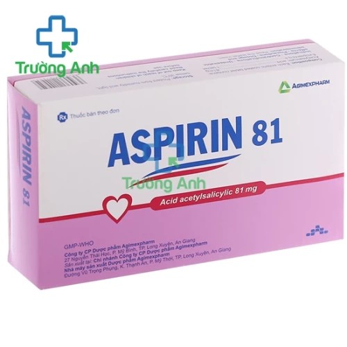 Aspirin 81 Agimexpharm - Thuốc phòng ngừa nhồi máu cơ tim, đột quỵ