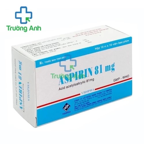 Aspirin 81mg Vidipha - Thuốc dùng trong dự phòng các cơn đau tim và đột quỵ