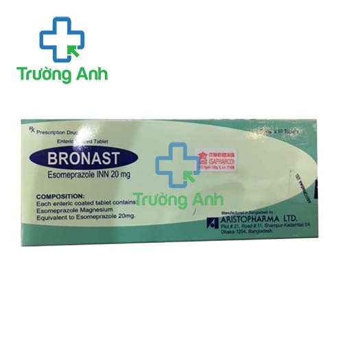 Bronast 20mg - Thuốc điều trị viêm dạ dày, thực quản hiệu quả của Aristopharma