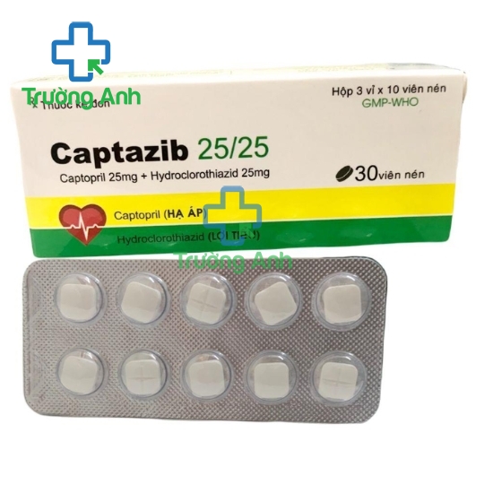 Captazib 25/25 - Thuốc điều trị tăng huyết áp hiệu quả của Tipharco