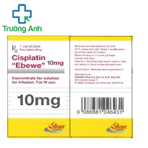 Cisplatin "Ebewe" 10mg/20ml - Thuốc điều trị ung thư hiệu quả của Austria