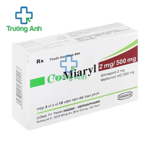 CoMiaryl 2mg/500mg - Thuốc điều trị đái tháo đường tuýp 2 hiệu quả