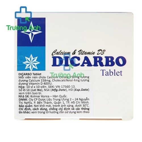 Dicarbo - Giúp bổ sung vitamin D và canxi hiệu quả