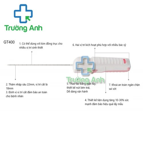 Dụng cụ sinh thiết tự động dùng 1 lần GT400 của GMT