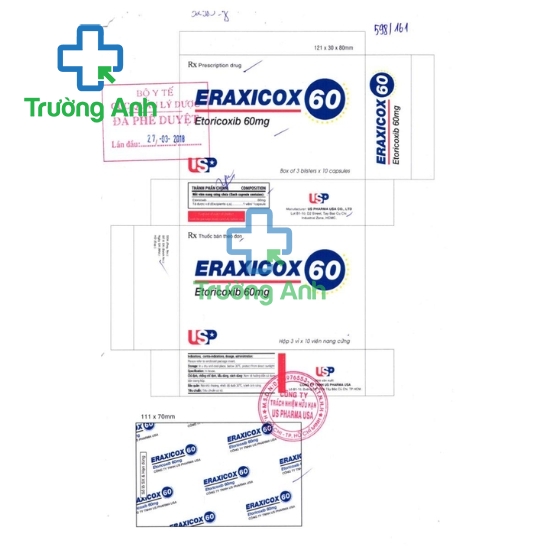 Eraxicox 60mg - Thuốc giảm đau, chống viêm ở khớp và cơ bắp của US PHARMA