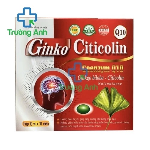 Ginko Citicolin Q10 - Hỗ trợ tăng cường tuần hoàn máu não hiệu quả