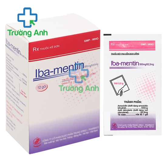 Iba-Mentin 500mg/62,5mg (bột) - Thuốc điều trị nhiễm khuẩn hiệu quả của Pharbaco