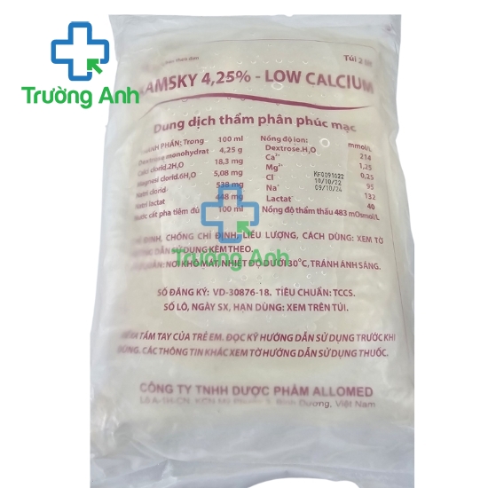 Kamsky 4,25%-low calcium - Dung dịch thẩm phân phúc mạc hiệu quả