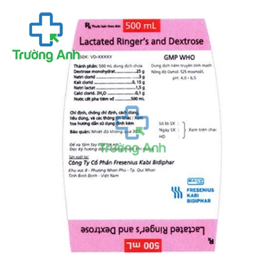 Lactated Ringer's and Dextrose 250ml Fresenius Kabi - Dung dịch bổ sung nước hiệu quả