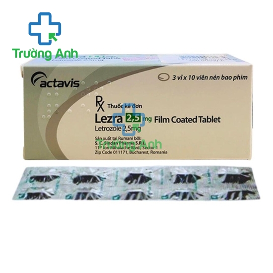 Lezra 2,5mg - Thuốc ngăn ngừa ung thư vú hiệu quả của Rumani