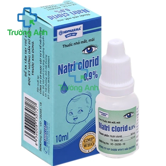 Natri clorid 0,9% 10ml HD Pharma - Dung dịch rửa mắt, mũi (10 cọc)