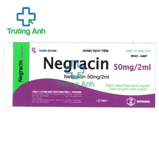 Negracin 50 mg/2ml - Thuốc điều trị nhiễm khuẩn hiệu quả của Dopharma