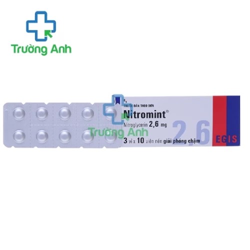 Nitromint 2,6mg - Thuốc điều trị các cơn đau thắt ngực hiệu quả