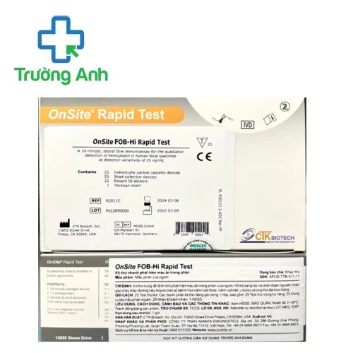Kit thử nhanh OnSite FOB-Hi Rapid Test (25 test) phát hiện máu trong phân