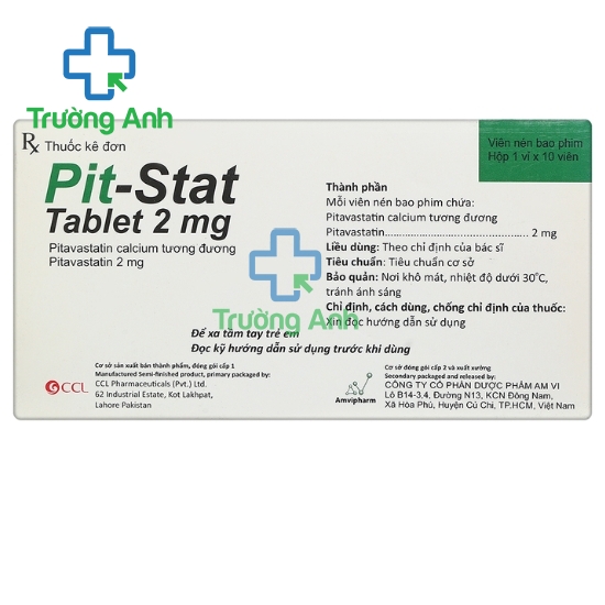 Pit-Stat Tablet 2mg Amvipharm - Thuốc điều trị làm giảm cholesterol hiệu quả