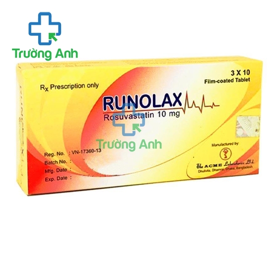 Runolax 10mg - Thuốc điềut rị các bệnh tim mạch hiệu quả
