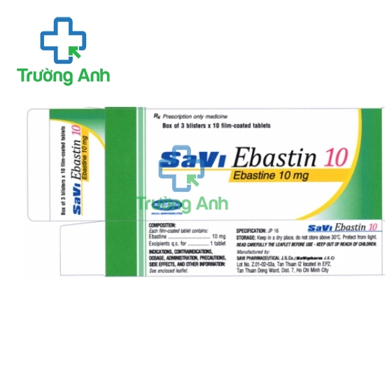 SaVi Ebastin 10 - Thuốc điều trị viêm mũi dị ứng hiệu quả của SAVIPHAMR