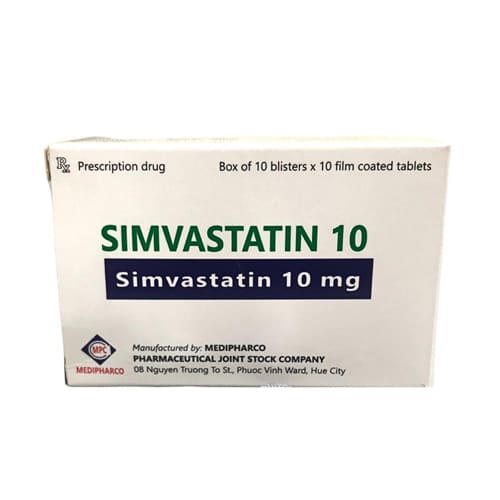 Simvastatin 10 Medipharco - Thuốc điều trị tăng cholesterol máu