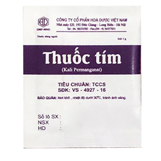 Thuốc Tím 1g - Dùng để sát khuẩn, tẩy uế của Hóa dược Việt Nam