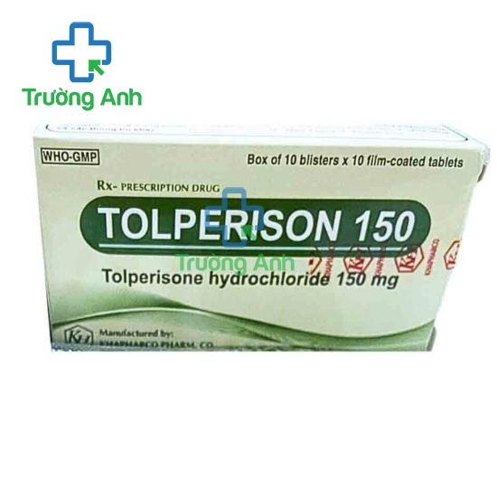 Tolperison 150mg Khapharco - Thuốc điều trị co cứng sau đột quỵ