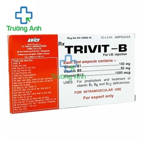 Trivit B - Thuốc tiêm vitamin nhóm B hiệu quả của Thái Lan
