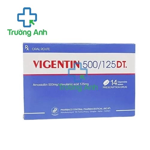 Vigentin 500/125 DT - Thuốc điều trị nhiễm khuẩn hiệu quả của Pharbaco