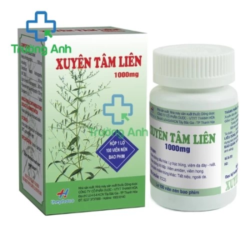 Xuyên tâm liên 1000mg Thephaco - Giúp điều trị viêm đường hô hấp, tiêu hóa hiệu quả