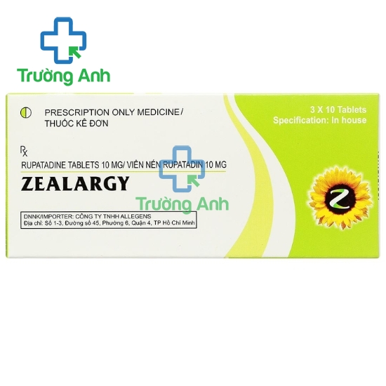 Zealargy - Thuốc điều trị viêm mũi dị ứng, mề đay ở người lớn và trẻ em của Ấn Độ